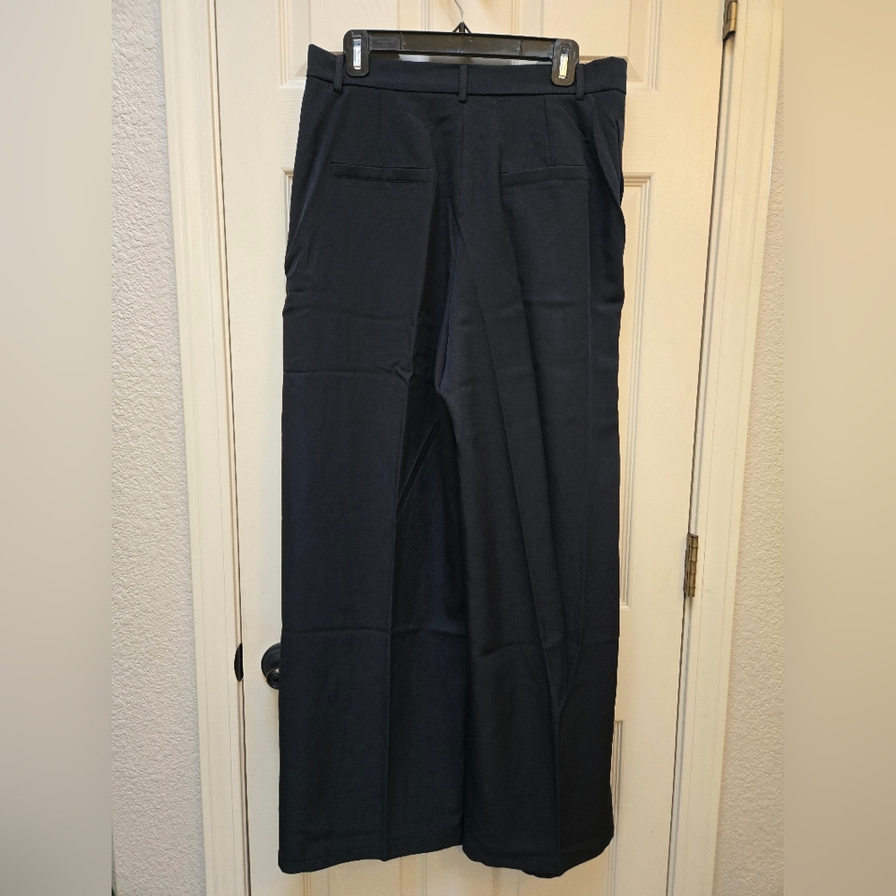 NWT Micas Asymmetrical Elegant Black Wide-Leg Pants, Large - Picture 8 of 12